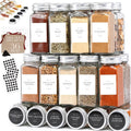 Glass Spice Jars with Labels 36 Pack - Farmhouse Organizing Set