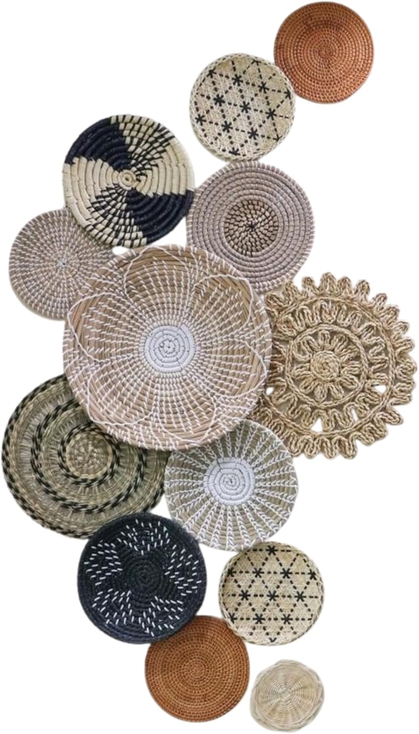 Chicvillage Boho Wall Basket Decor - Handmade Seagrass Wicker