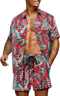 COOFANDY Men's Hawaiian Matching Set Summer Beach 2 Piece Outfits Our
