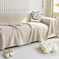 Corduroy Sofa Cover Light Khaki Slipcover - Cozy Chenille Protector