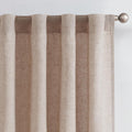 Taupe Linen Blend Curtains 63 in Length 2 Panels - Light & Private