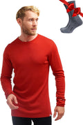Merino Wool Base Layer Mens Long Sleeve - Warm, Soft, Breathable Men's