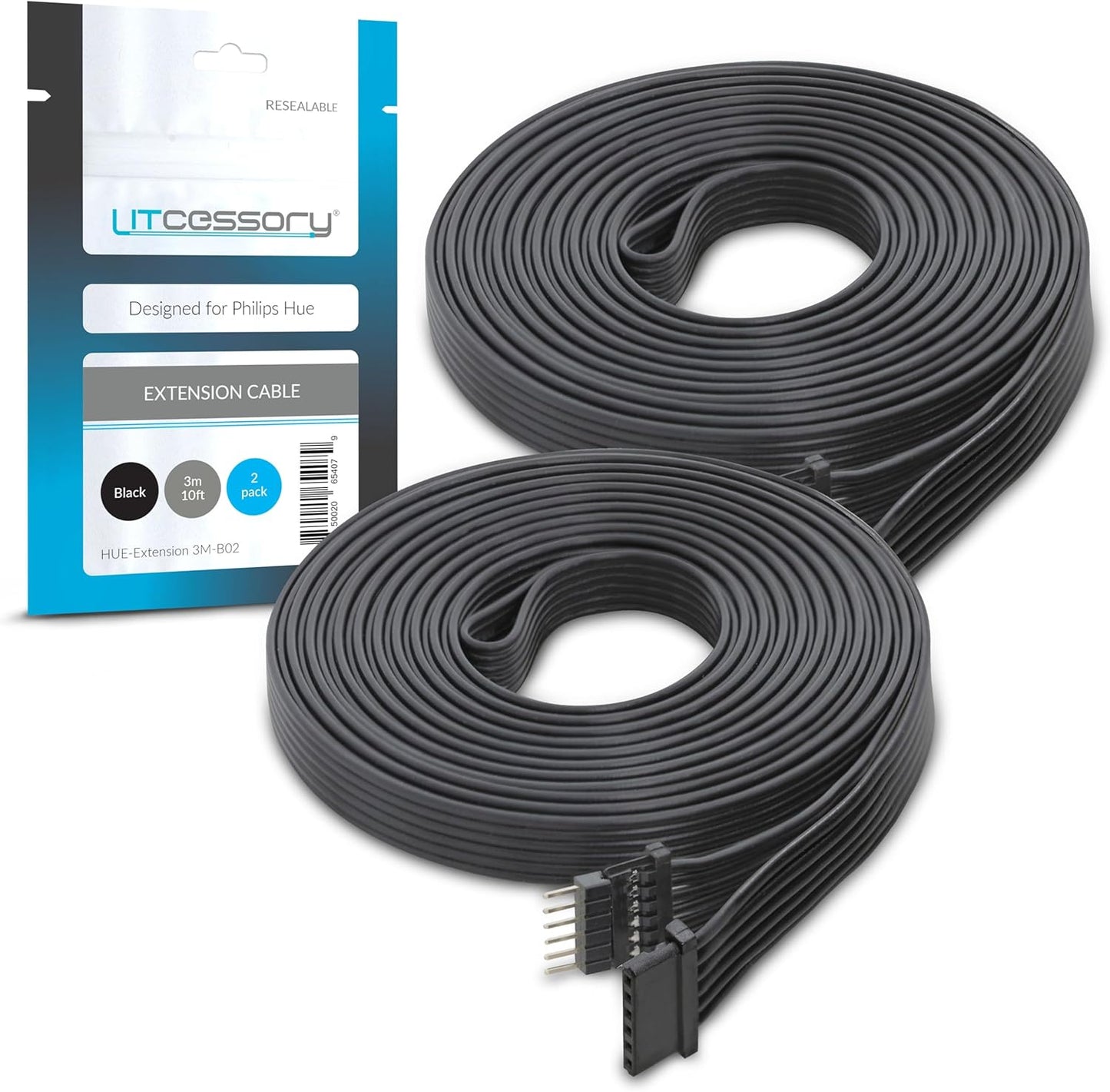 Litcessory Extension Cable for Philips Hue/Solo Lightstrip 10ft