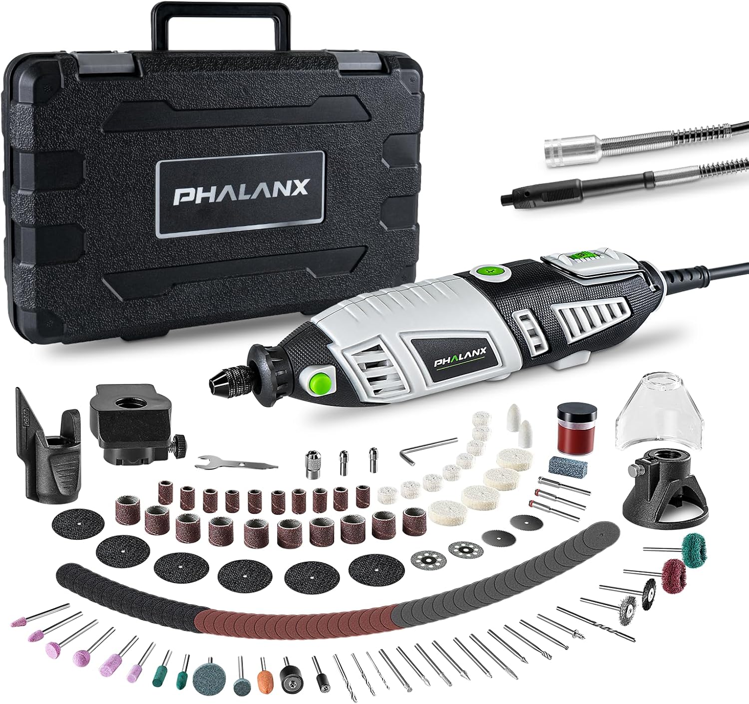 PHALANX 180W Rotary Tool Kit for Crafting and DIY Projects