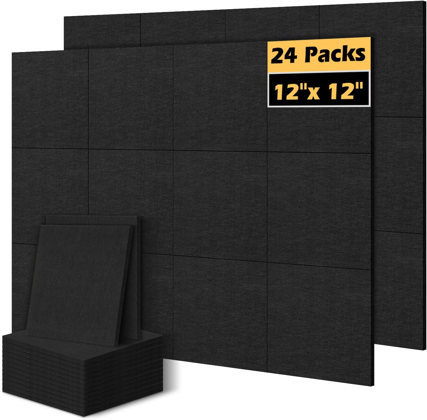 DOLLAR BOSS Felt Acoustic Panels 24-Pack for Soundproofing