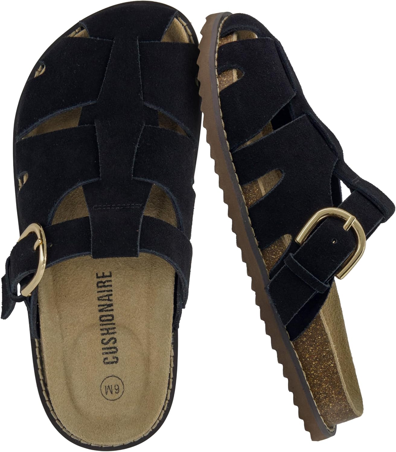 CUSHIONAIRE Fisherman Sandals for Women with Arch Support