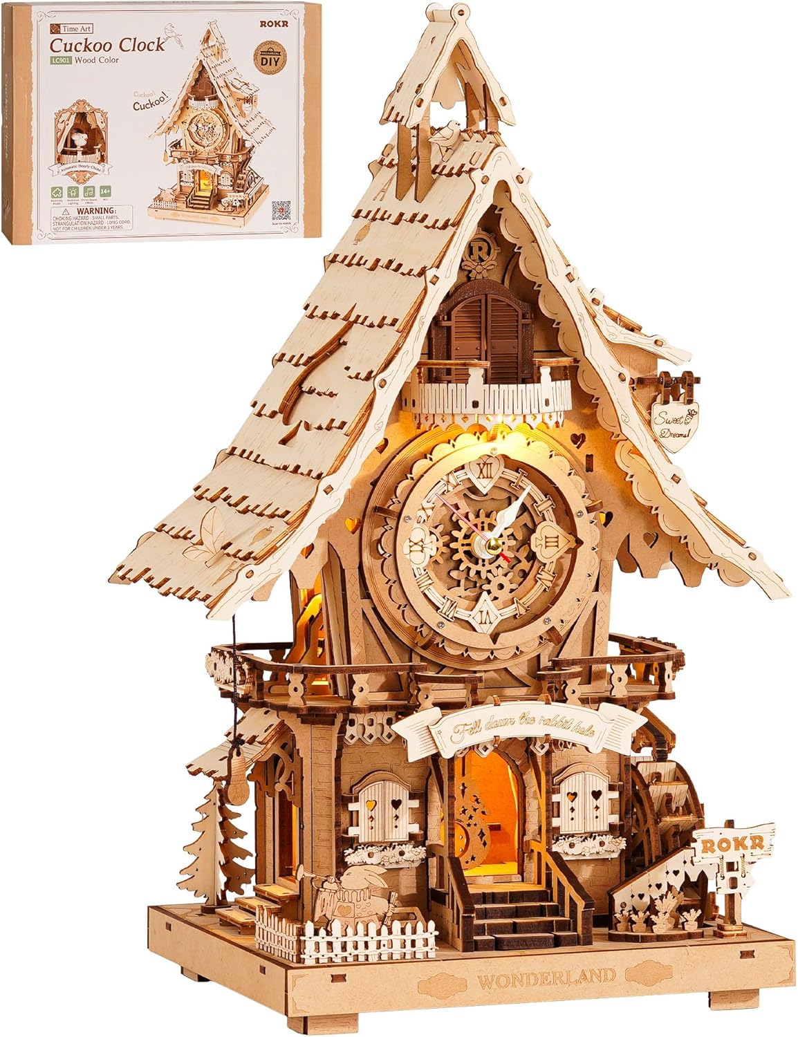 ROKR 3D Wooden Puzzles for Adults - Cuckoo Clock Model Kit