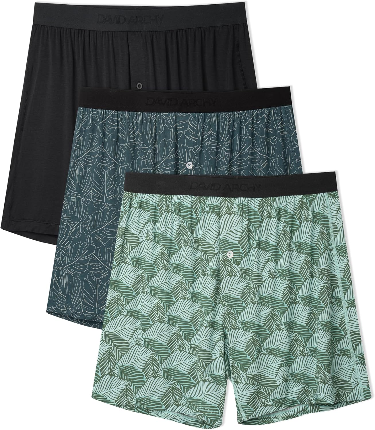 DAVID ARCHY Bamboo Rayon Boxers for Men - Breathable Comfort