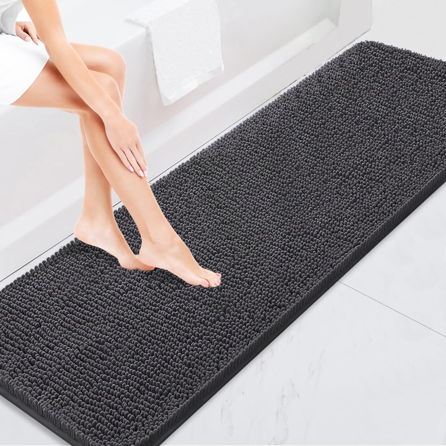 Extra Soft Absorbent Chenille Bath Rugs for Bathroom Floor