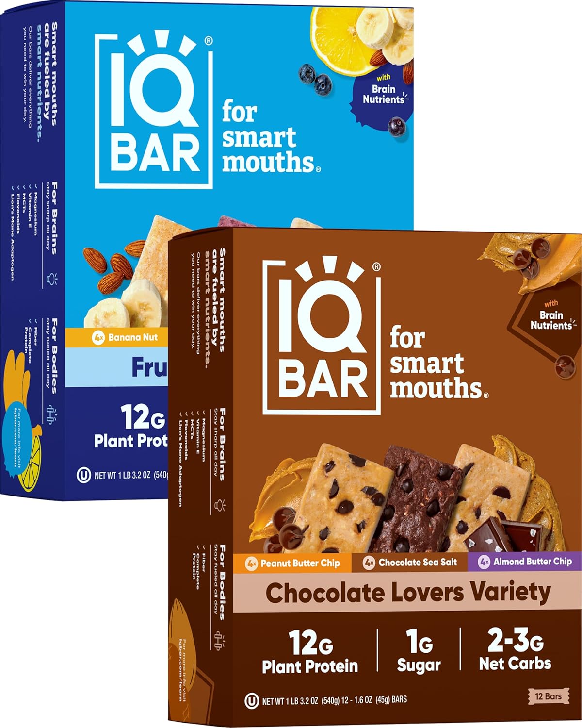 IQBAR Brain and Body Protein Bars - Keto, Vegan, Low Carb Snack