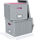 File Storage Organizer 2 Pack - Portable Letter/Legal Filing Boxes