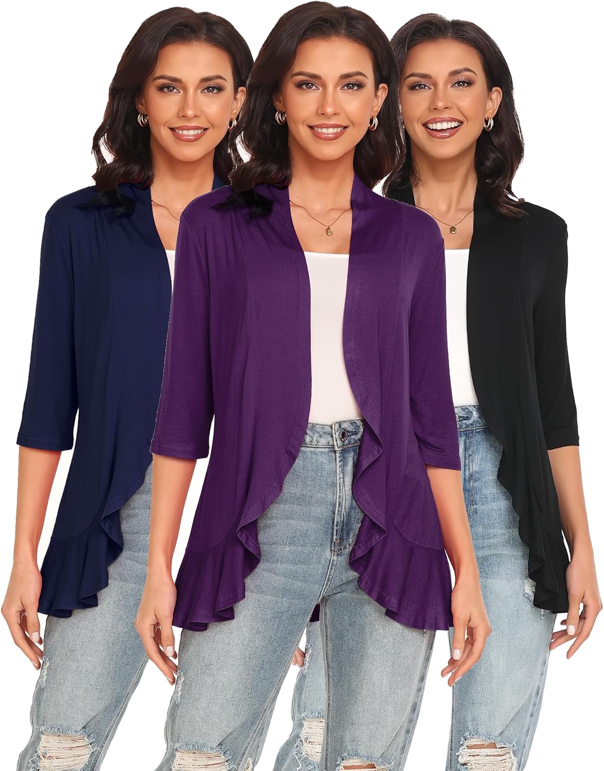 Argstar Women's 3/4 Sleeve Cardigan for Trendy Layered Looks