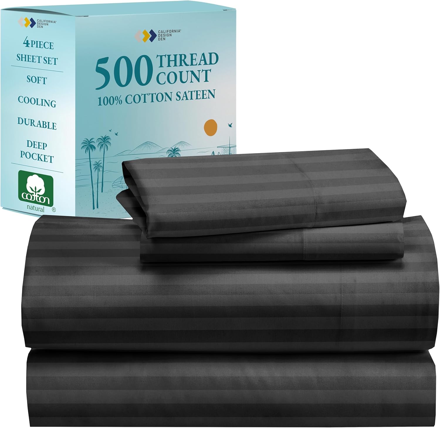 California Design Den Deep Pocket Queen Sheets Set for Comfort