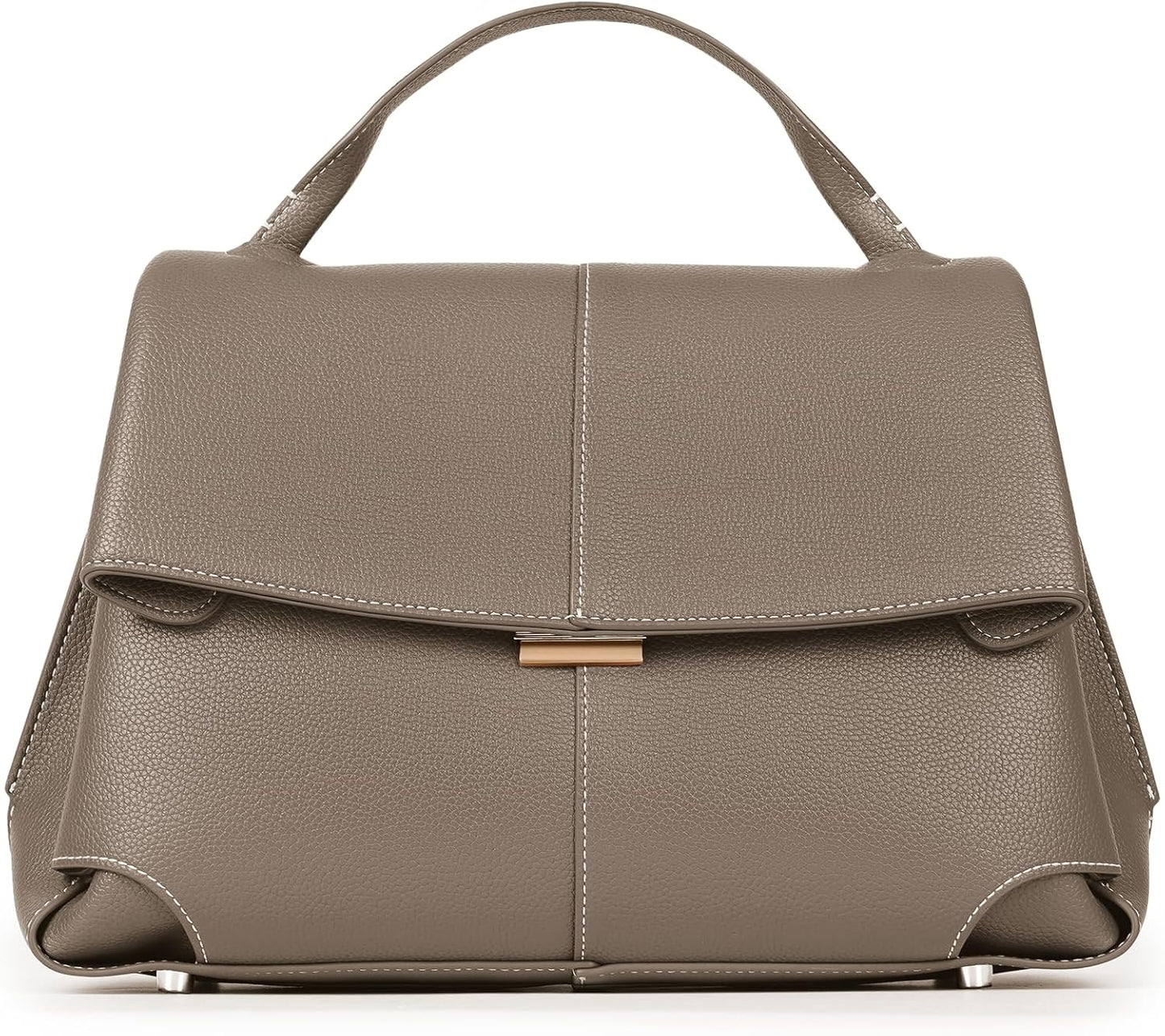 Large Faux Leather Satchel Bag for Women - Chic Top Handle Design