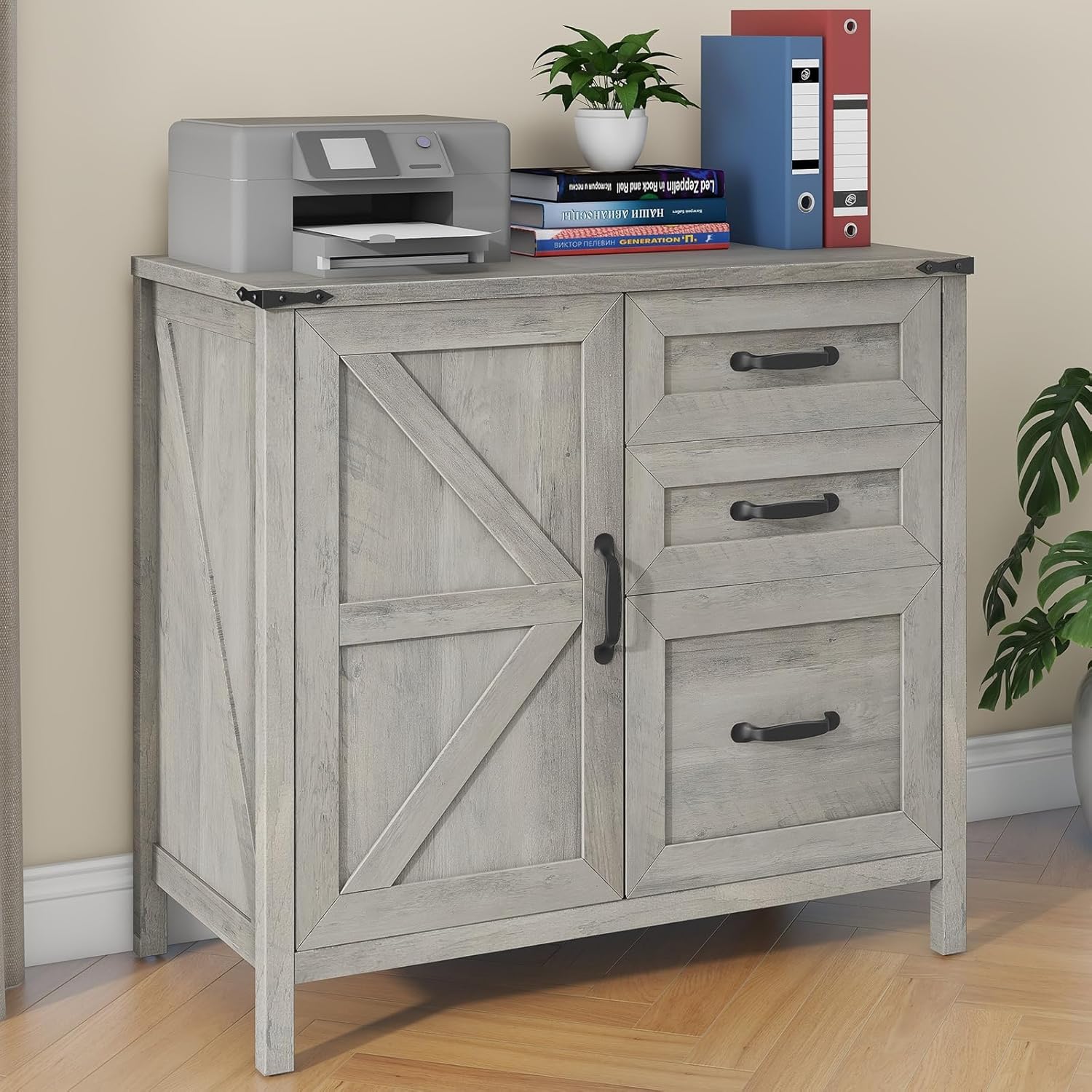 Lateral File Cabinet with 3 Drawers for Home Office Storage