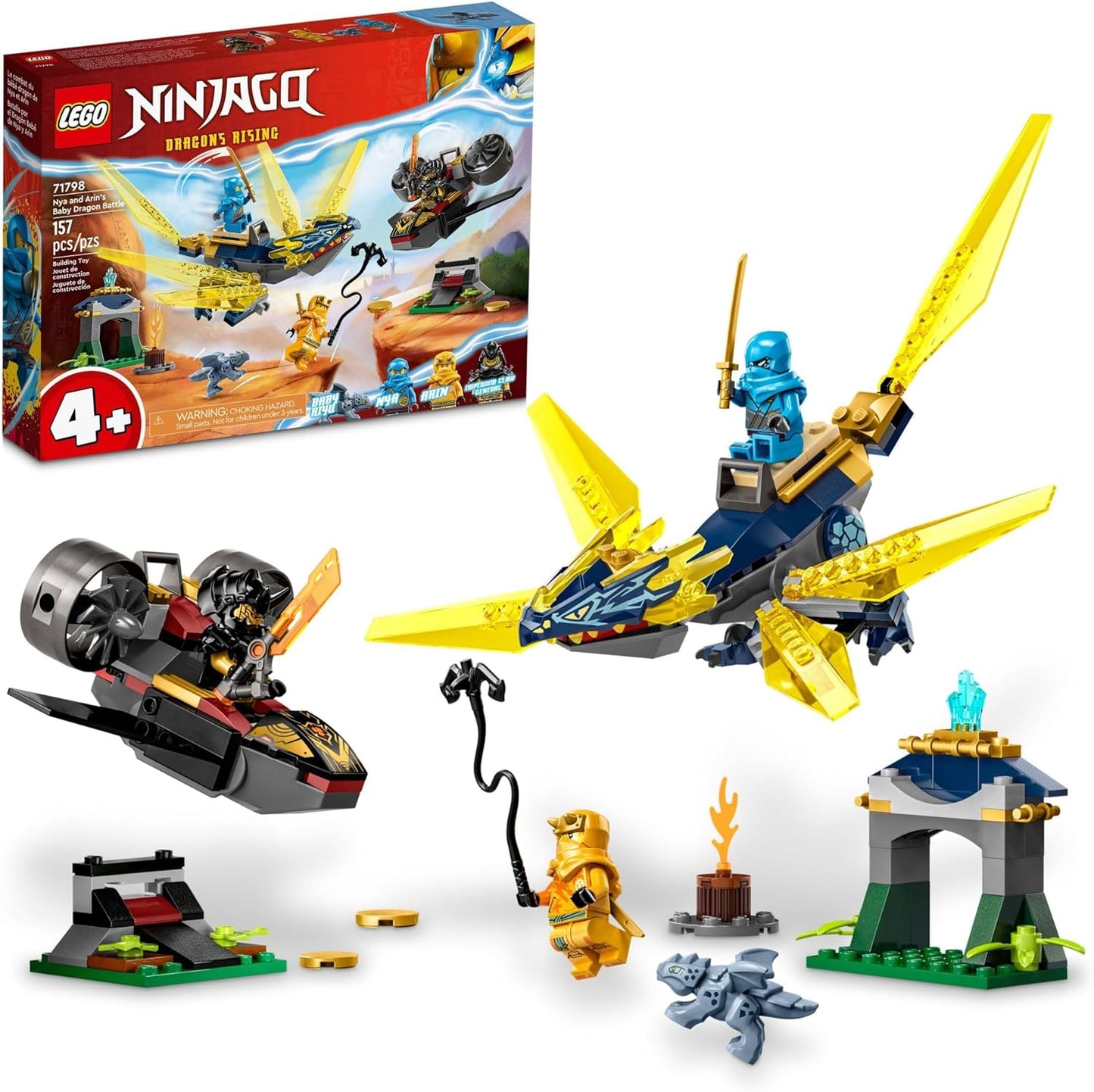 LEGO NINJAGO Nya and Arins Baby Dragon Battle 71798 Toy Set