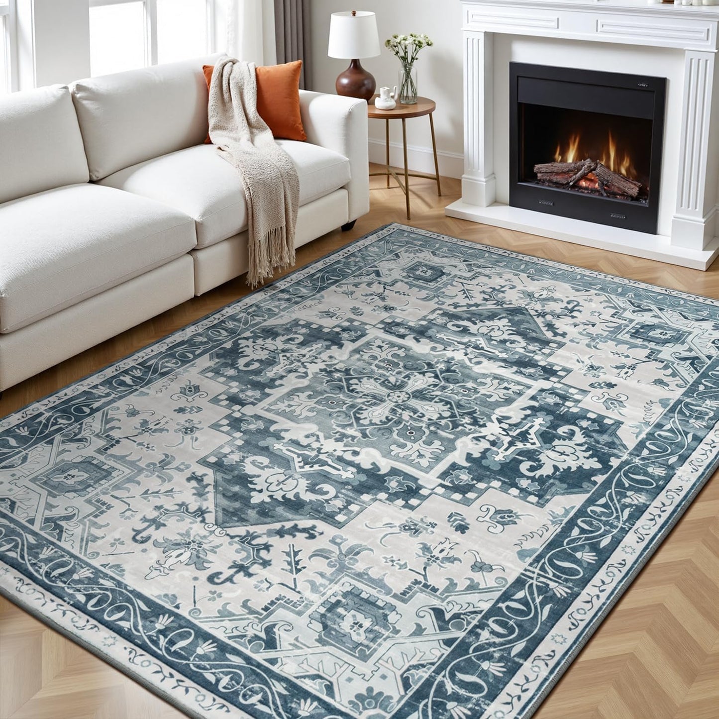 Rugflix 6x9 Area Rug for Living Room, Soft Boho Vintage Design