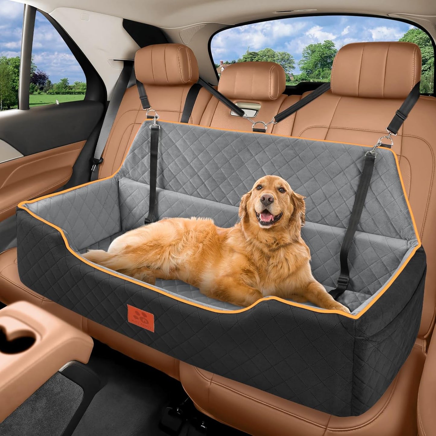 Dog Car Bed Booster for Large Dogs, Comfortable Travel Seat