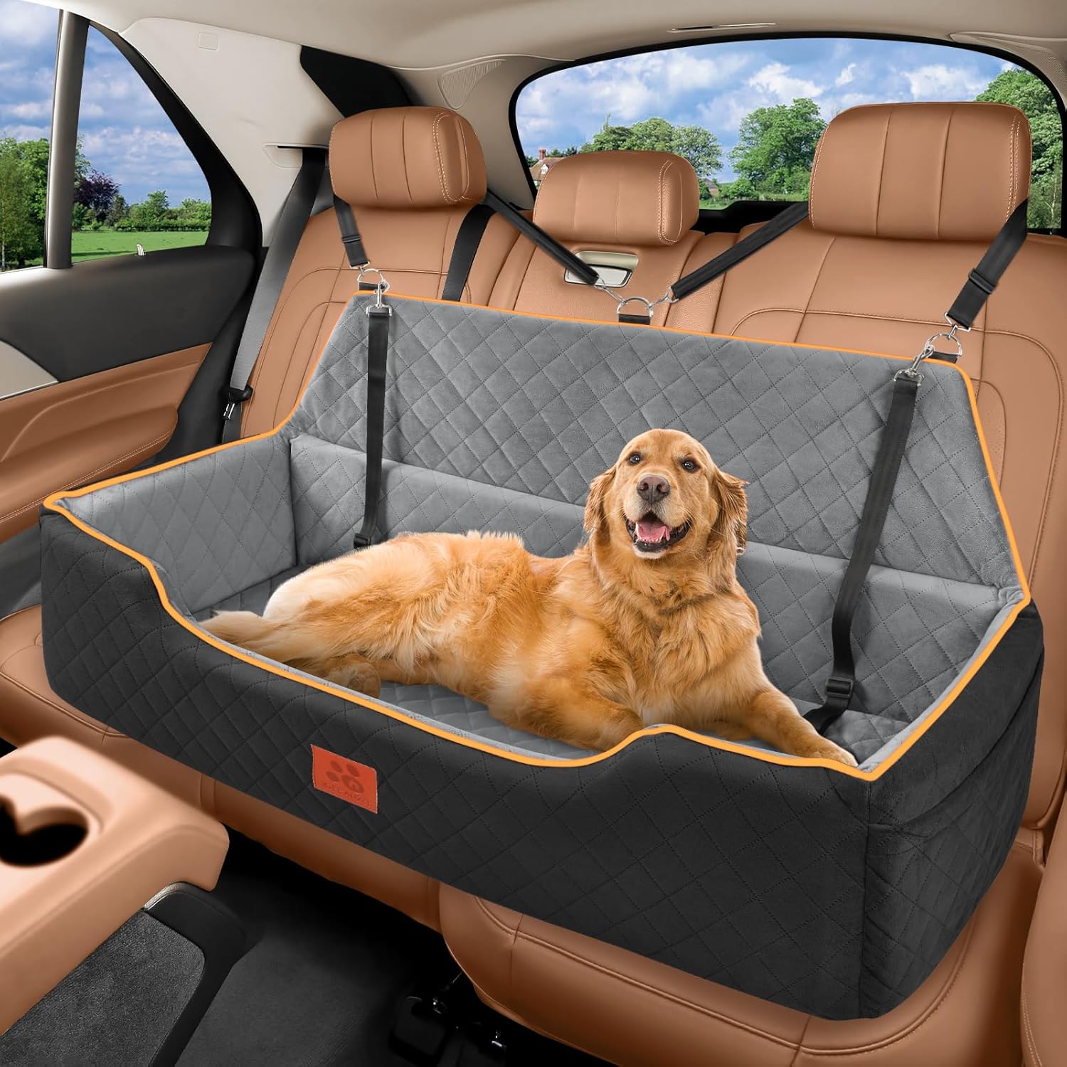 Dog Car Bed Booster for Large Dogs, Comfortable Travel Seat