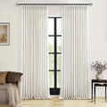 Natural Pinch Pleated Linen Curtains 126 in Panels - Textured Privacy