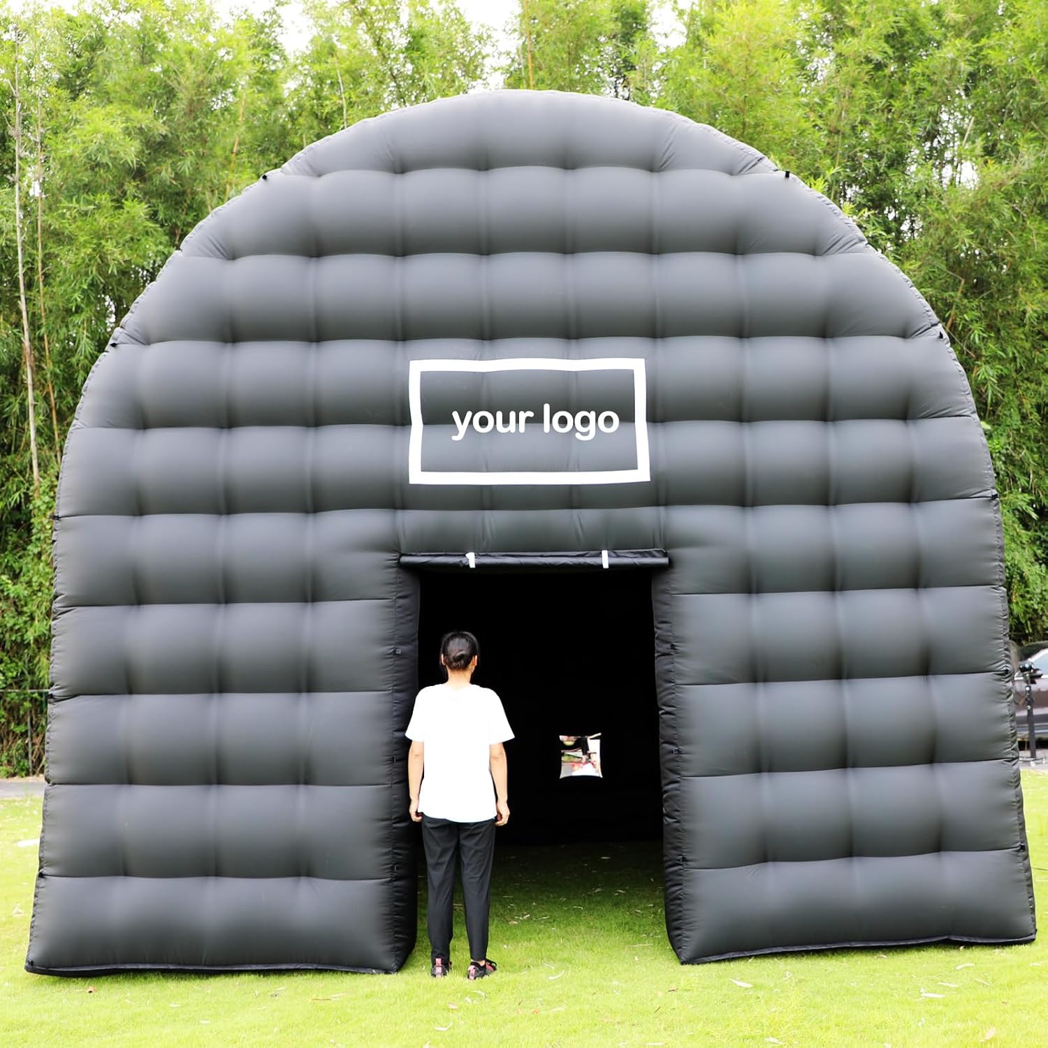 Spacious Black Inflatable Tent w/ Blower - Perfect for Parties!