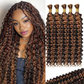 12A P4/30 Dark & Light Brown Human Braiding Hair 5 Bundles - 18in Deep