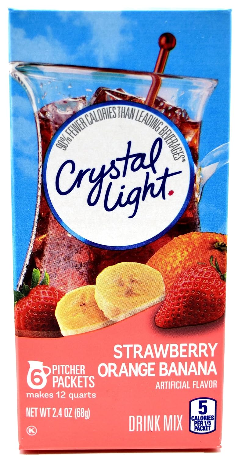 Crystal Light Strawberry Orange Banana Drink Mix for Refreshing Taste
