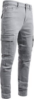 Men's Slim Fit Stretch Ripped Skinny Jeans - Comfortable (Style 6BV4)