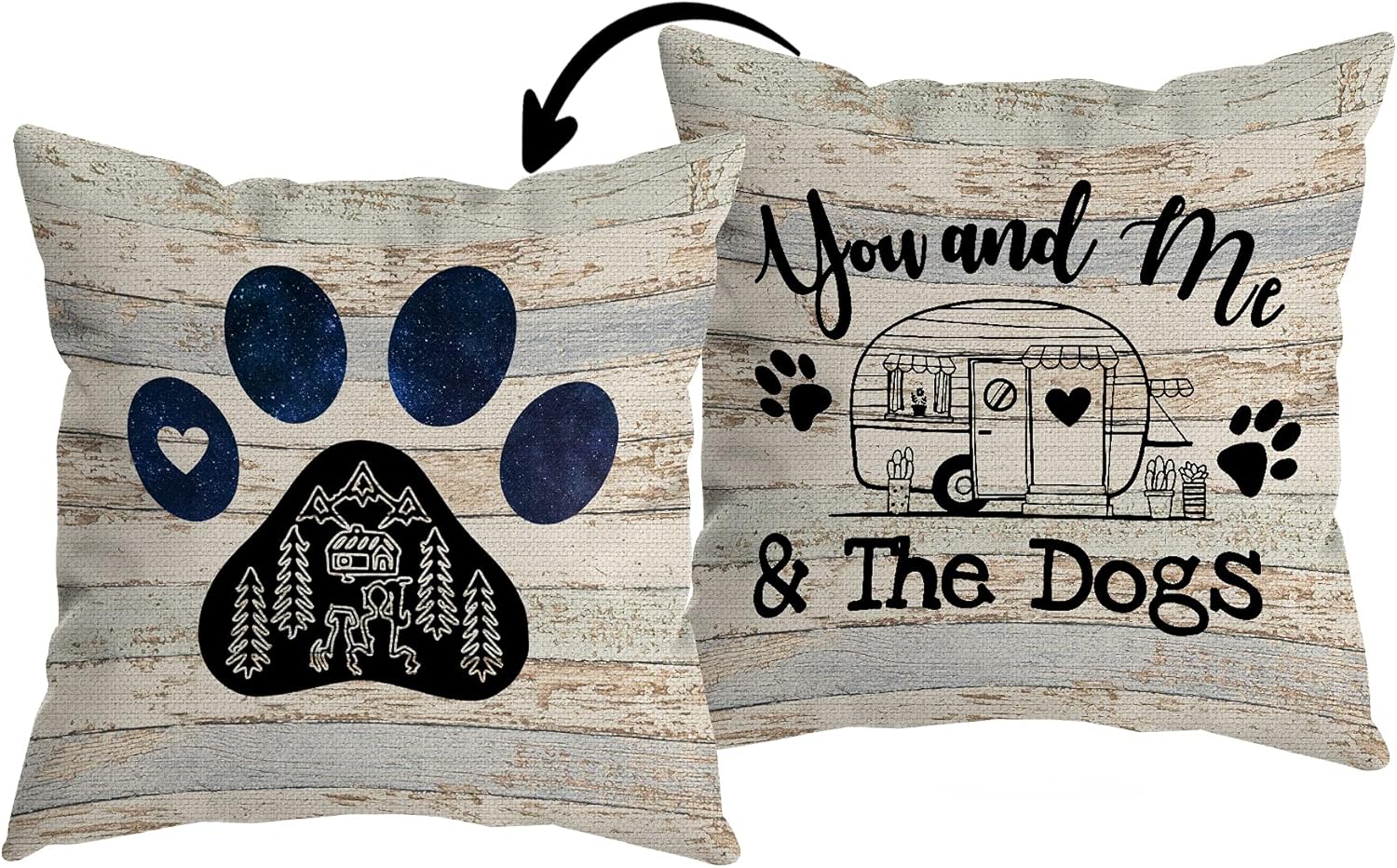 Reversible Dog Paw Camper Pillow - Cozy Camping Gift!