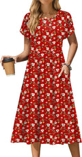Women's Casual Summer Midi Dress with Pockets from Zeagoo