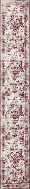 Unique Loom Sofia Collection Area Rug Runner - Burgundy Ivory