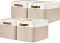 Fabric Storage Bins for Laundry and Home - Foldable 4-Pack, White