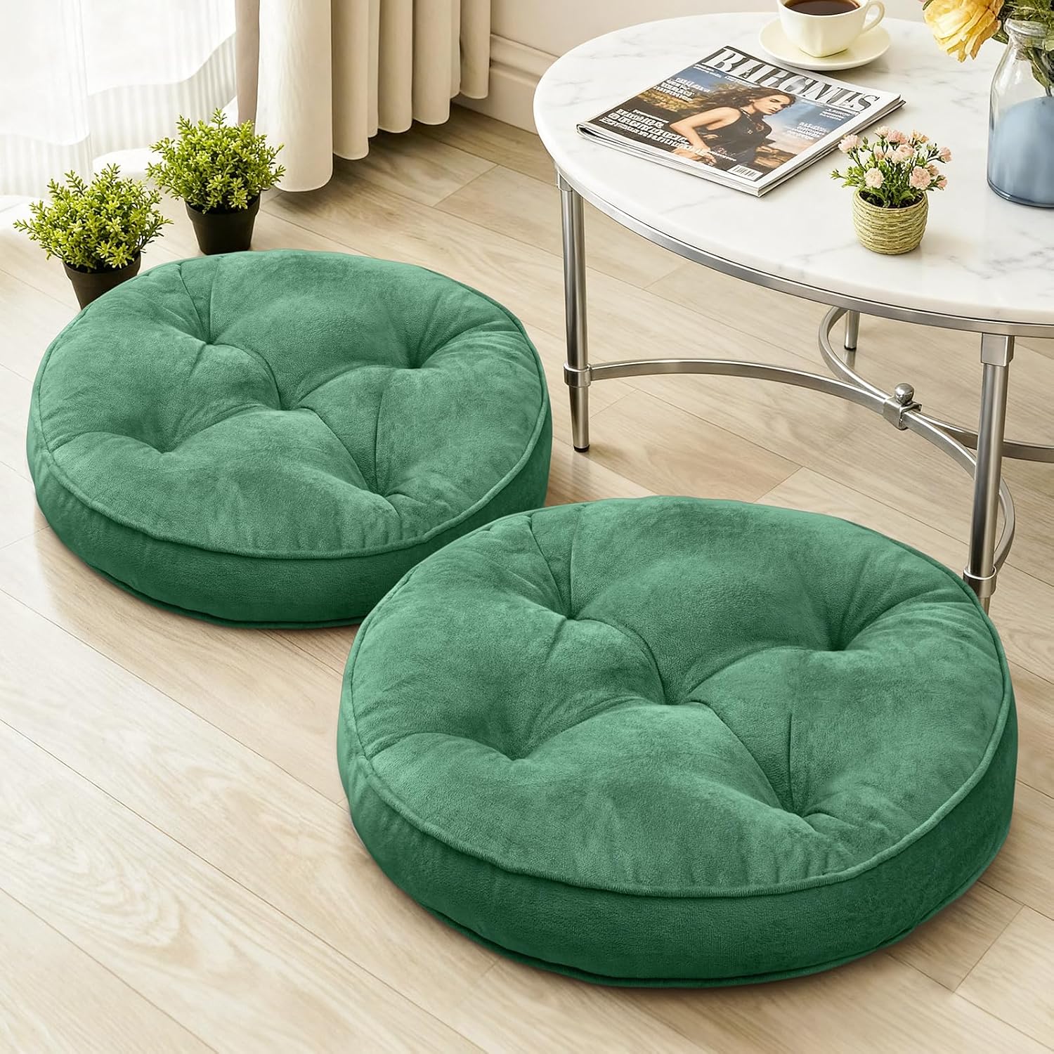 Memory Foam Floor Pillow Set of 2 for Meditation and Yoga