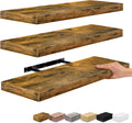 Floating Shelves for Wall 24in - Rustic Brown 3 Pack for Home Storage
