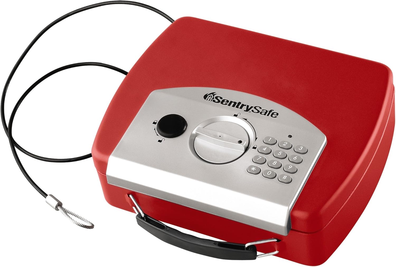 SentrySafe Red Electronic Compact Safe for Travel Security