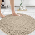 Round Area Rug Set for Bathroom 48x48 in - Soft Plush Chenille Bath