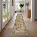 Runner Rug 2x12 Brown Washable Vintage Distressed Runner - Low Pile