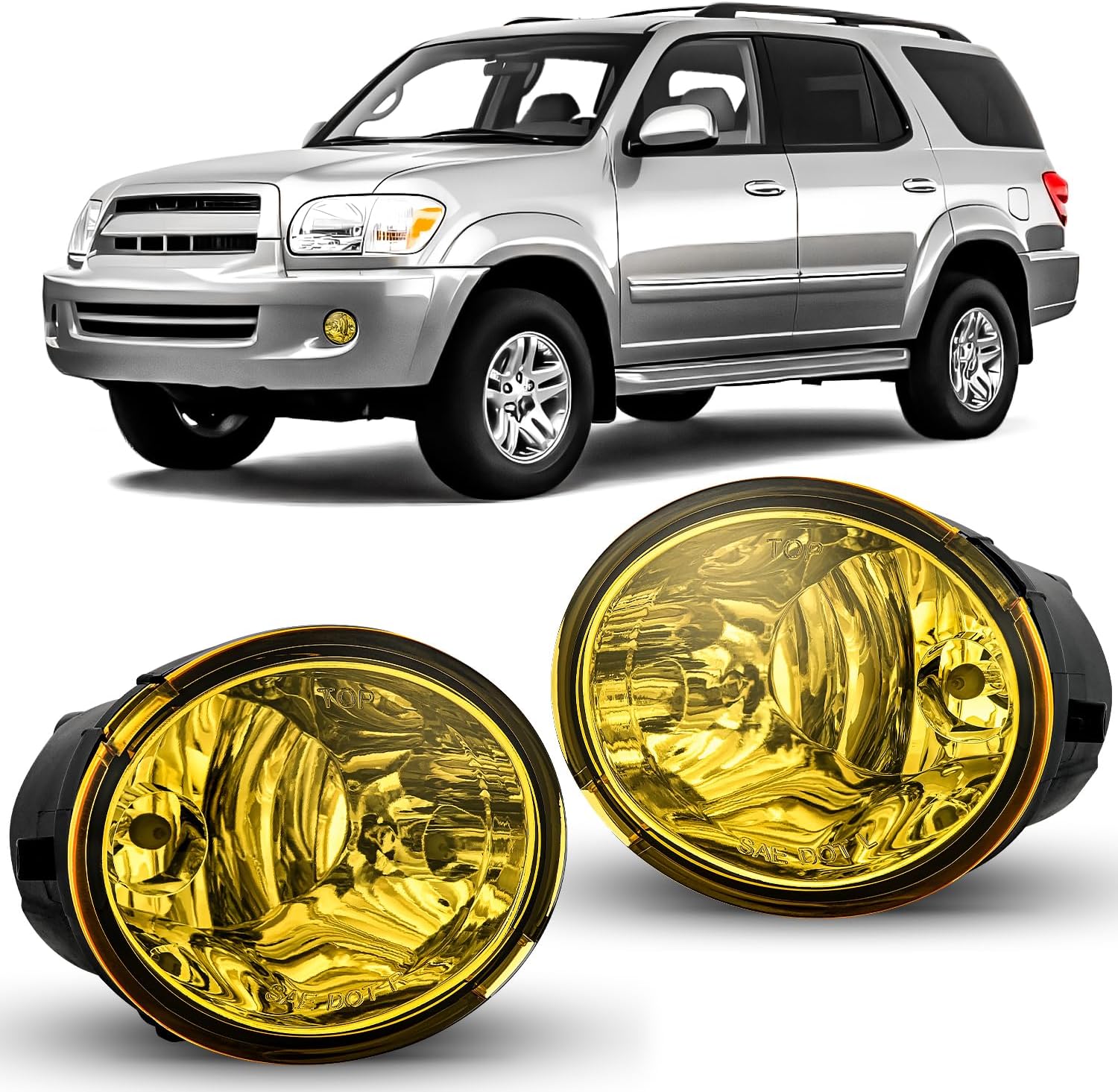 Nilight Fog Lights Assembly for 2001-2007 Toyota Sequoia & Tundra