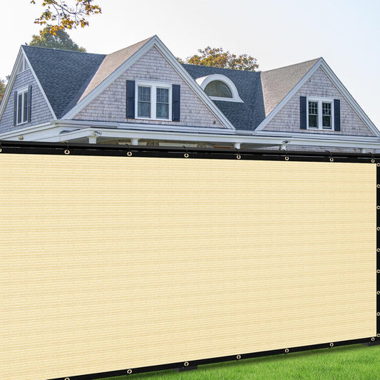 8ft x 95ft Custom Beige Privacy Screen Fence Cover for Outdoor Use