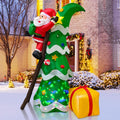 7ft Christmas Inflatable Santa with Tree - Rotating LED Yard Decor