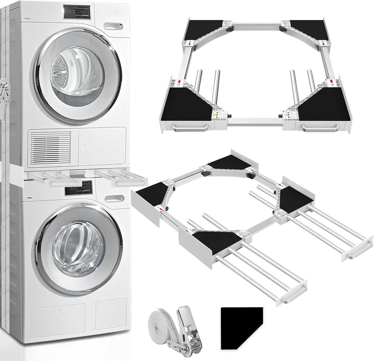 Universal Washer and Dryer Stacking Kit with Pull-Out Rack