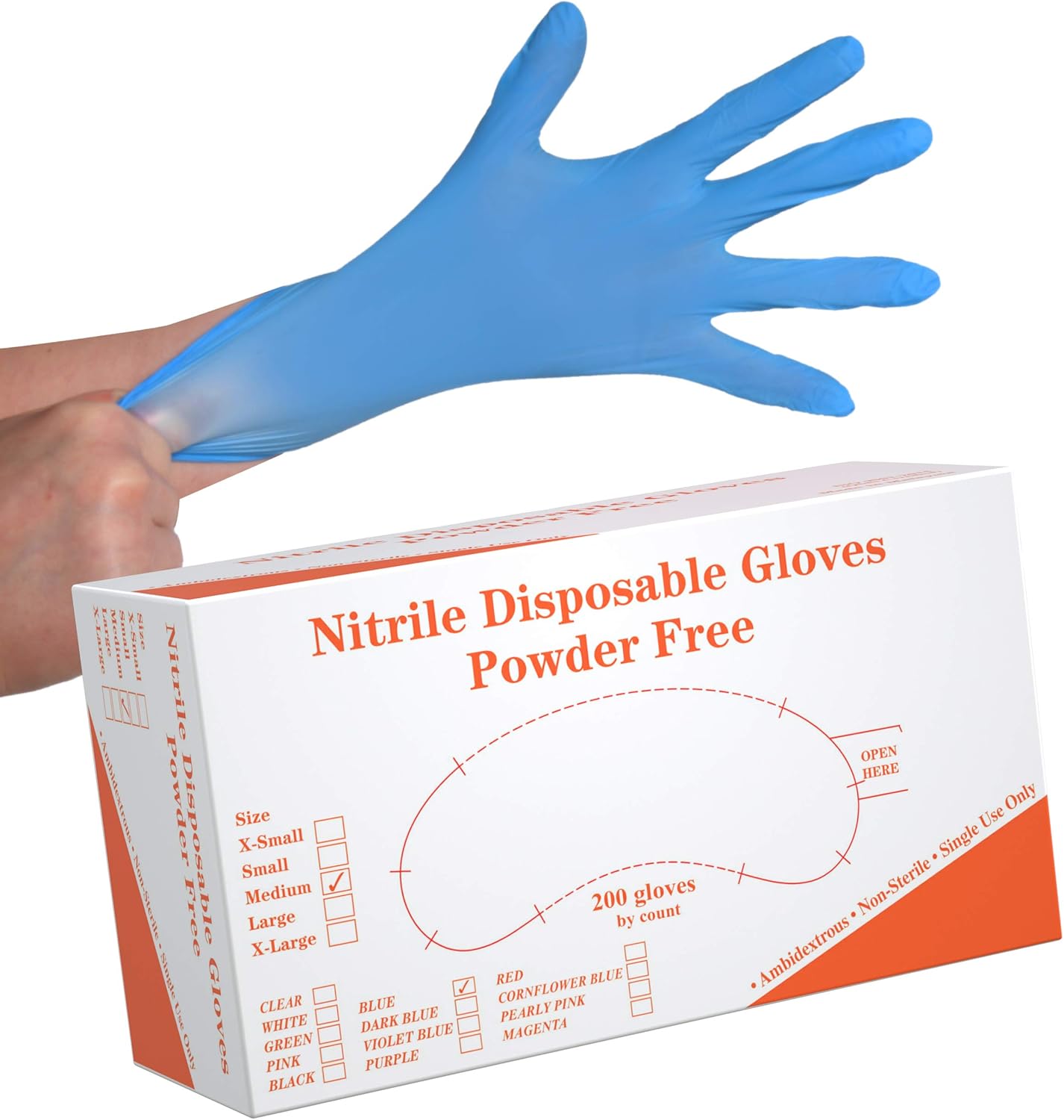200 Pack Nitrile Cleaning Gloves, Latex Free - Small