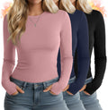 Women's Thermal Shirts 3 Pack - Slim Fit Fleece Tops - Warm Layer