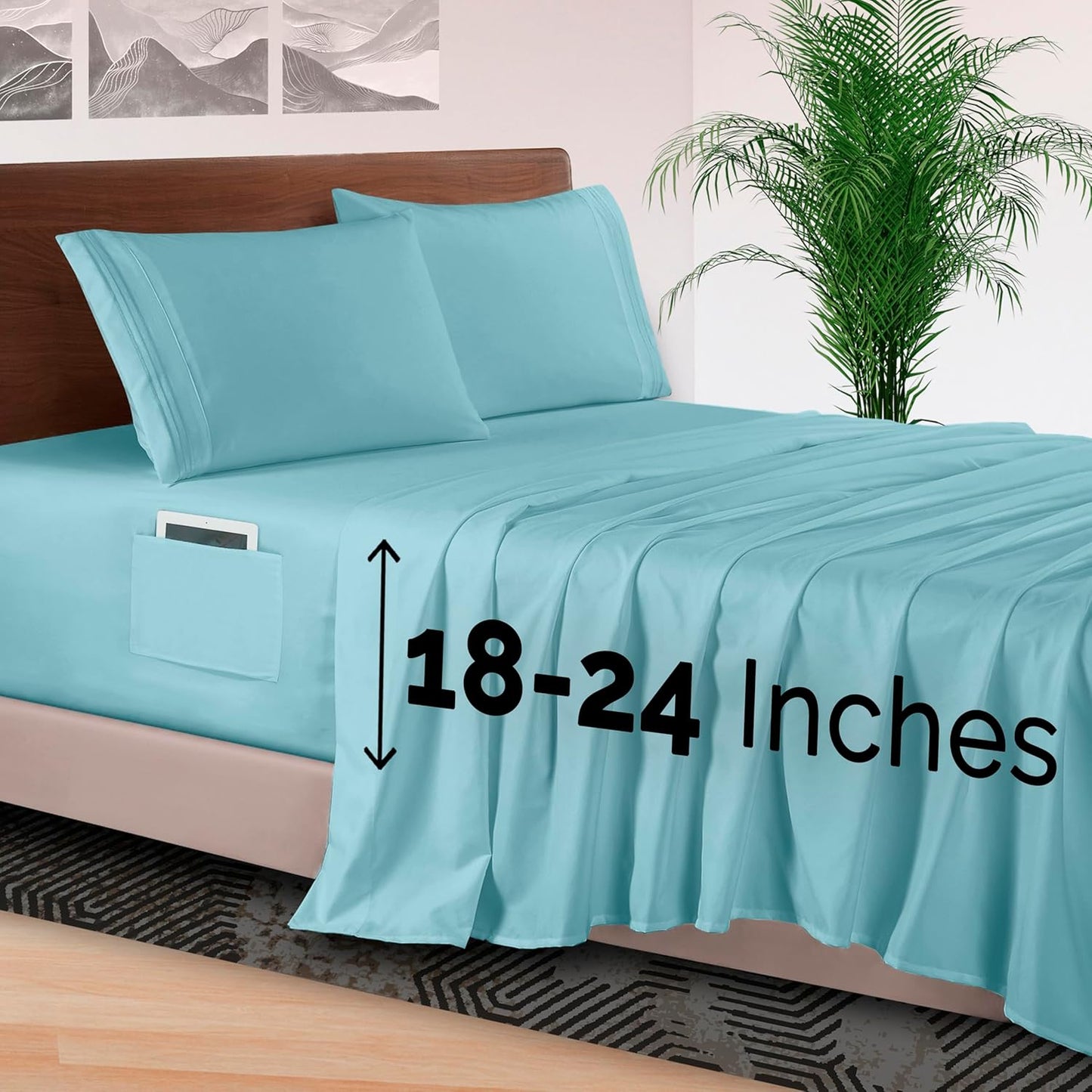 Elegant Comfort 4-Piece Bed Sheet Set - Luxury Microfiber Sheets