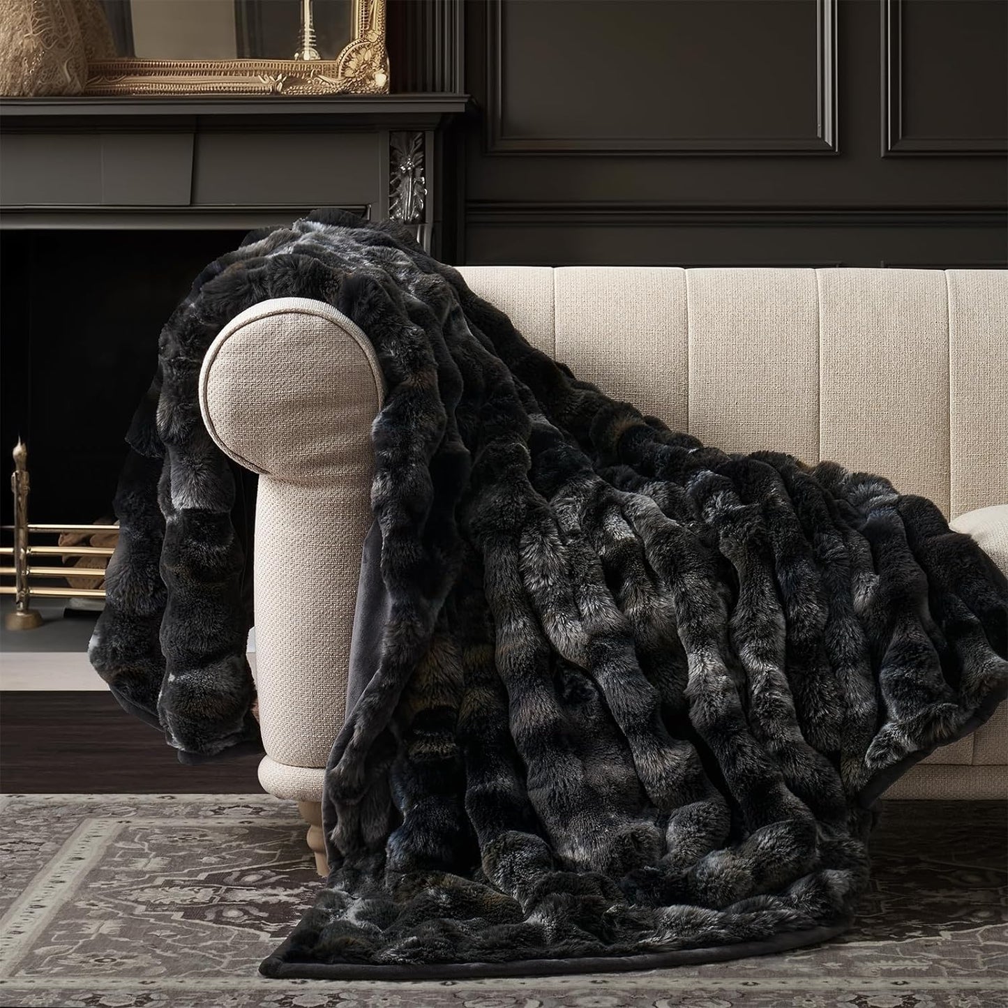 Ridgeline Faux Fur Throw Blanket - Ultra Soft Luxury Comfort