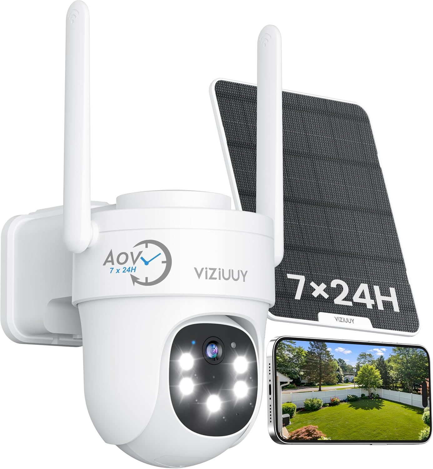 24H Continuous Recording Solar Security Camera - WiFi 6, 2K, 360 PTZ