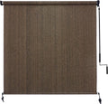 Outdoor Roller Shades 6ft x 6ft - Cordless Exterior Patio Shade Mocha