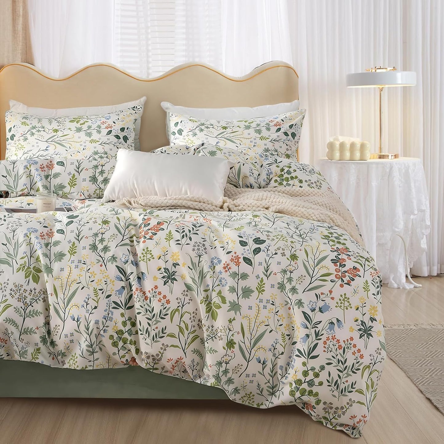 HighBuy King Size Comforter Set for Aesthetic Floral Bedding