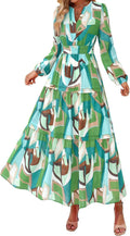 PRETTYGARDEN Boho Maxi Dress Floral V Neck - Flowy Fall Staple