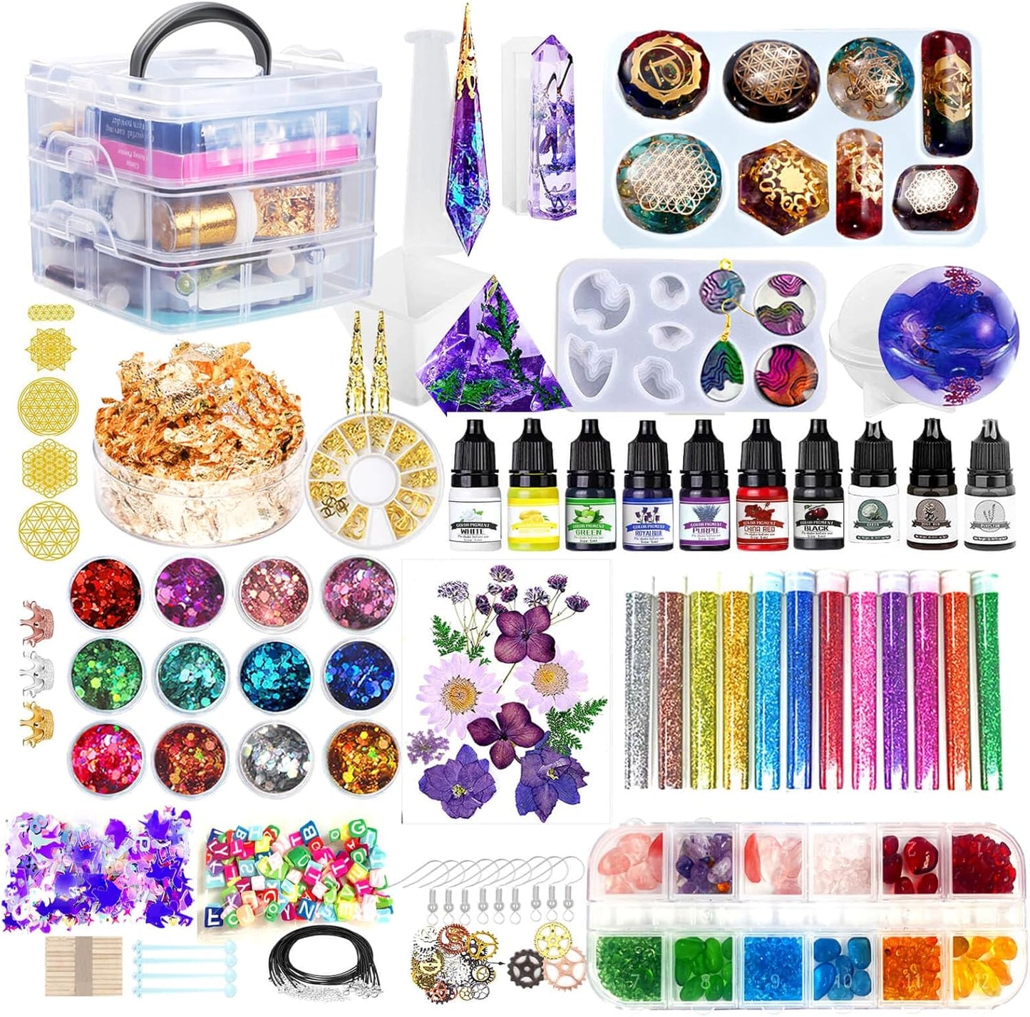 Resin Kit for Beginners - Complete 125pcs Jewelry Making Set